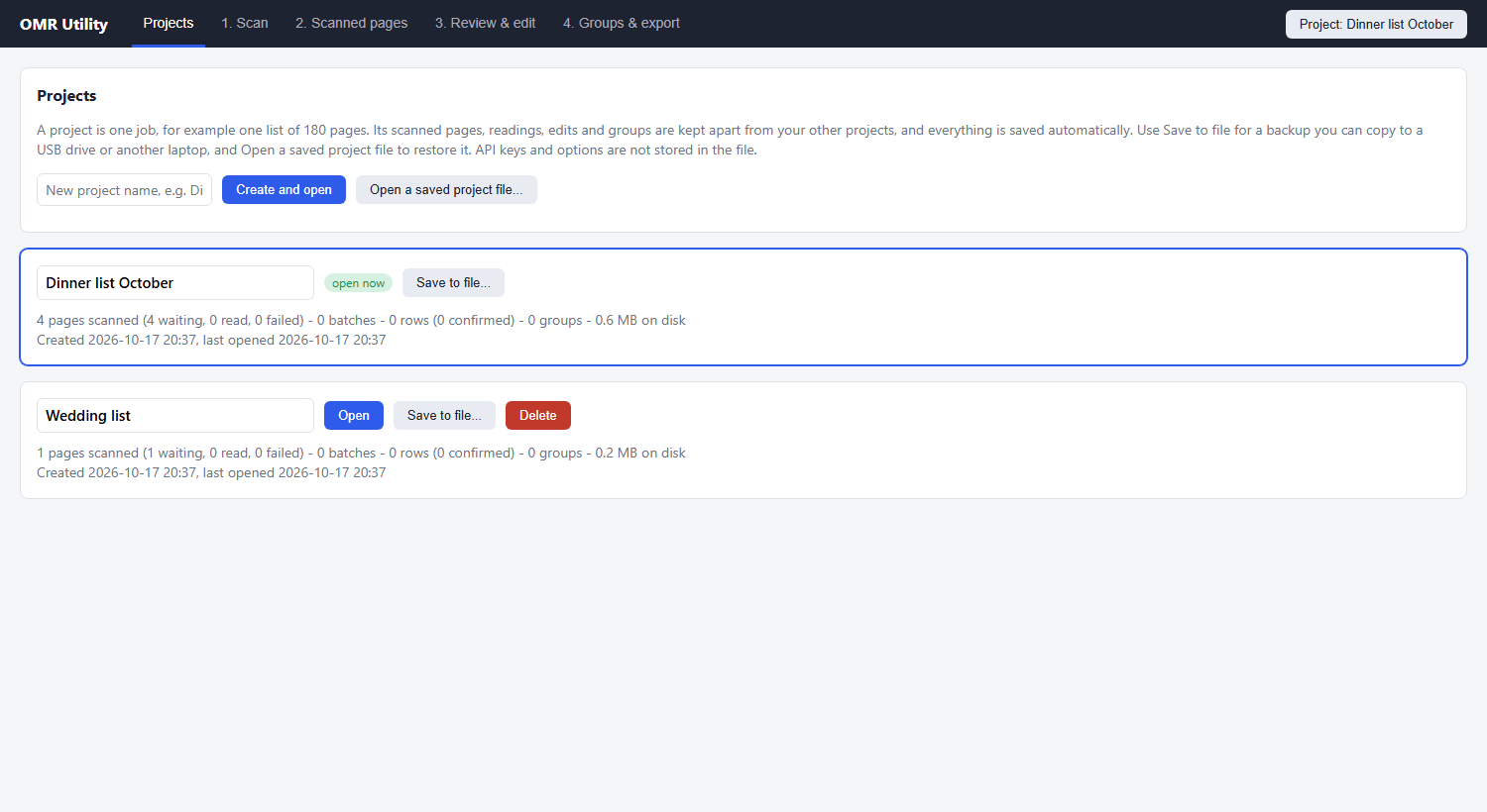 OMR Utility screenshot 1